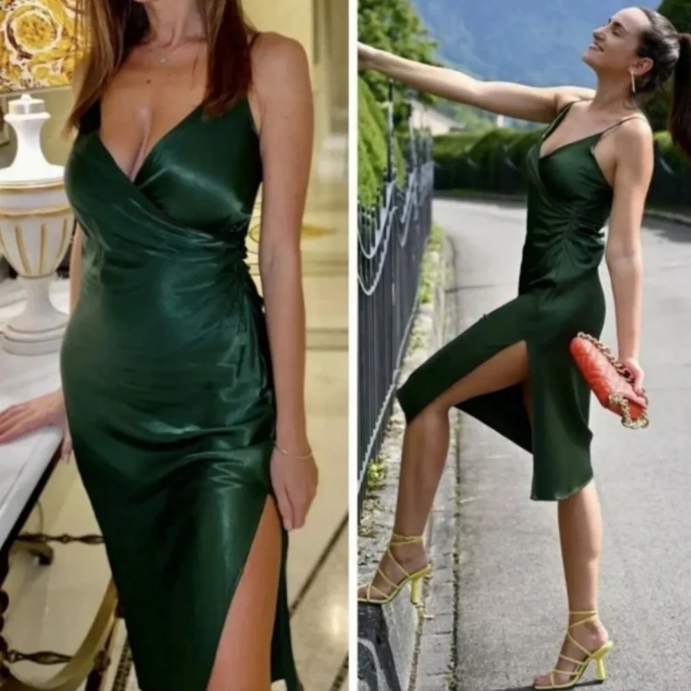 Zara Dark Green Midi Dress - Picture 2 of 14